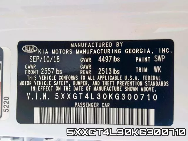 5XXGT4L30KG300710 фото 2