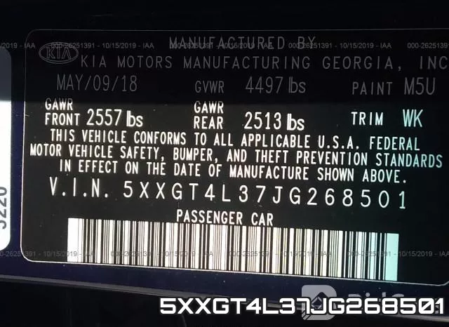 5XXGT4L37JG268501 фото 10