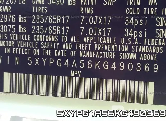 5XYPG4A56KG490369 фото 5