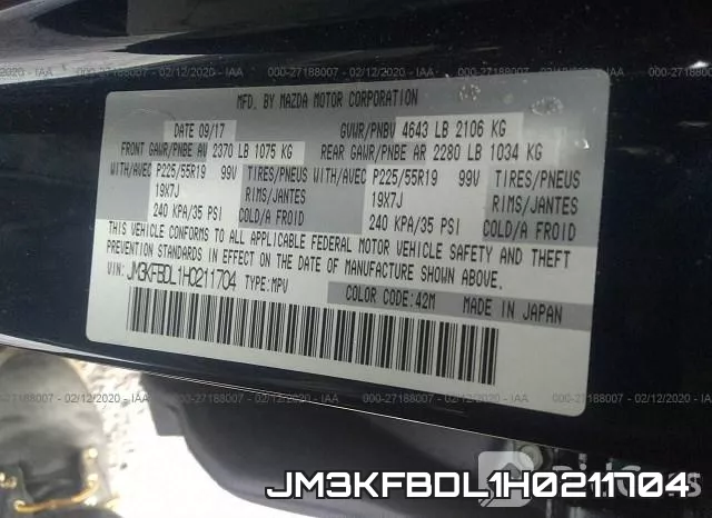 JM3KFBDL1H0211704 фото 10