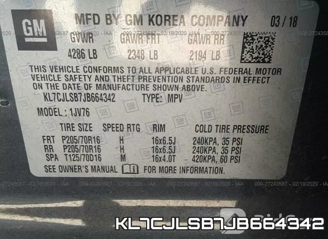 KL7CJLSB7JB664342 фото 10