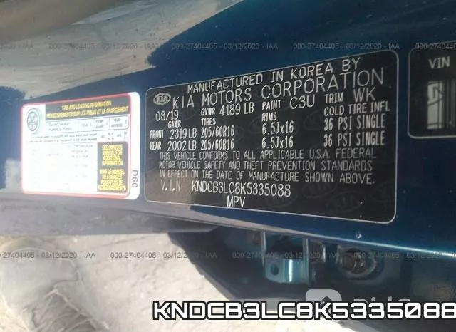 KNDCB3LC8K5335088 фото 10