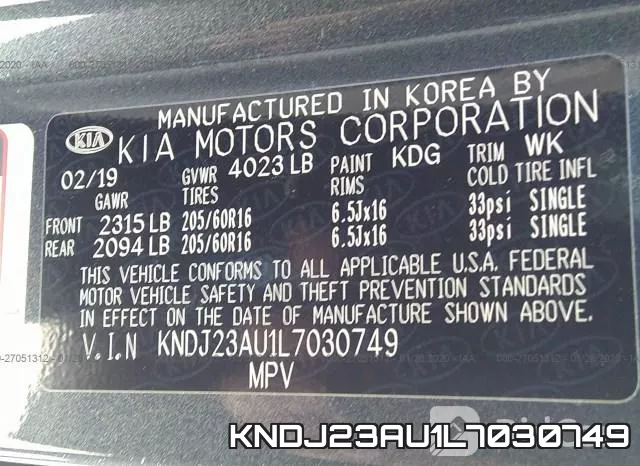 KNDJ23AU1L7030749 фото 10
