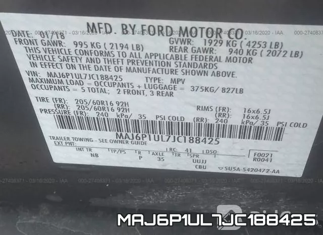 MAJ6P1UL7JC188425 фото 7
