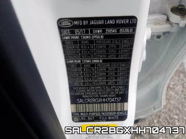 SALCR2BGXHH704737 фото 2