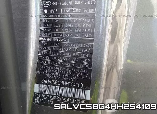 SALVC5BG4HH254109 фото 10