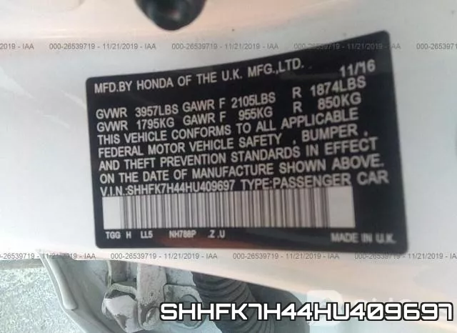 SHHFK7H44HU409697 фото 10