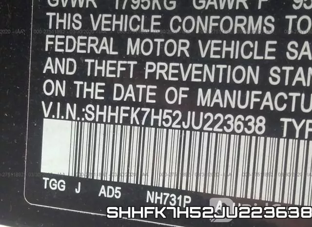 SHHFK7H52JU223638 фото 10