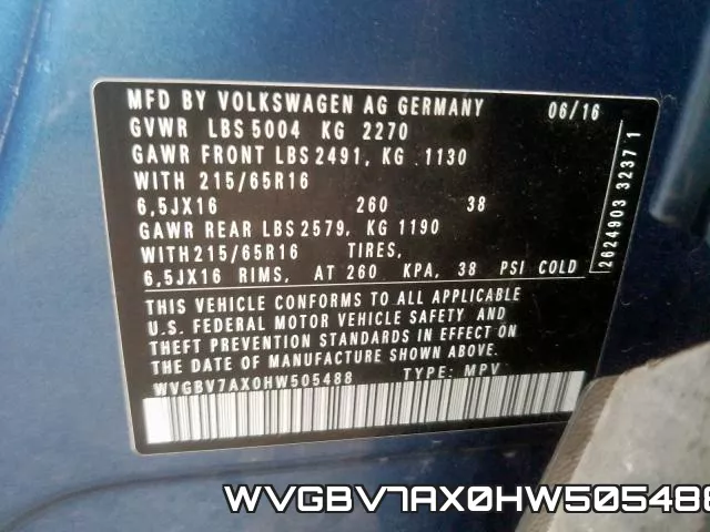 WVGBV7AX0HW505488 фото 2