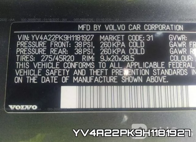 YV4A22PK9H1181927 фото 10