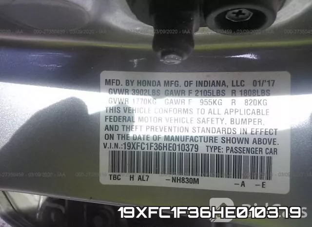 19XFC1F36HE010379 фото 10