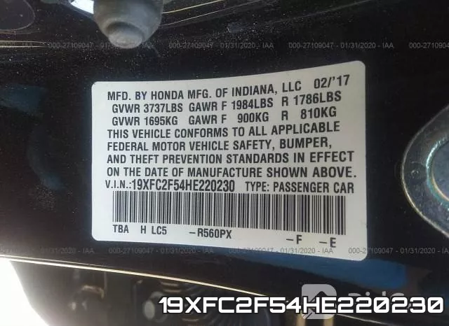 19XFC2F54HE220230 фото 10