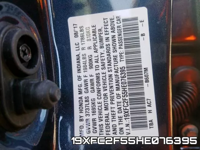 19XFC2F55HE076395 фото 2