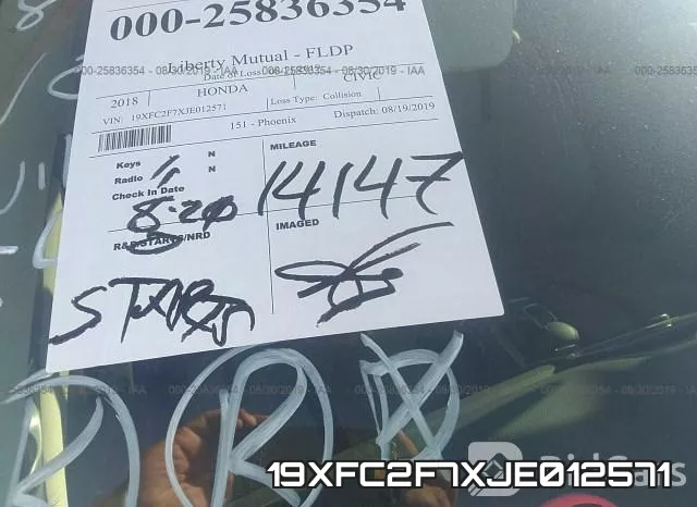 19XFC2F7XJE012571 фото 8
