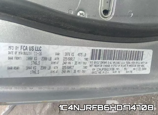 1C4NJRFB6HD174708 фото 10