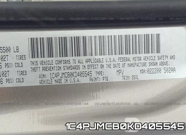 1C4PJMCB0KD405545 фото 10