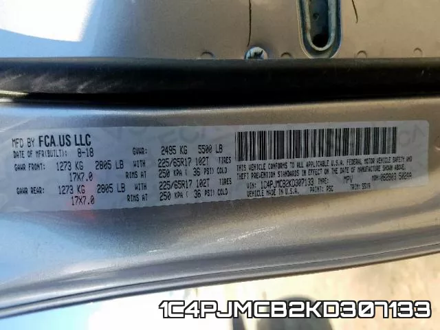 1C4PJMCB2KD307133 фото 2