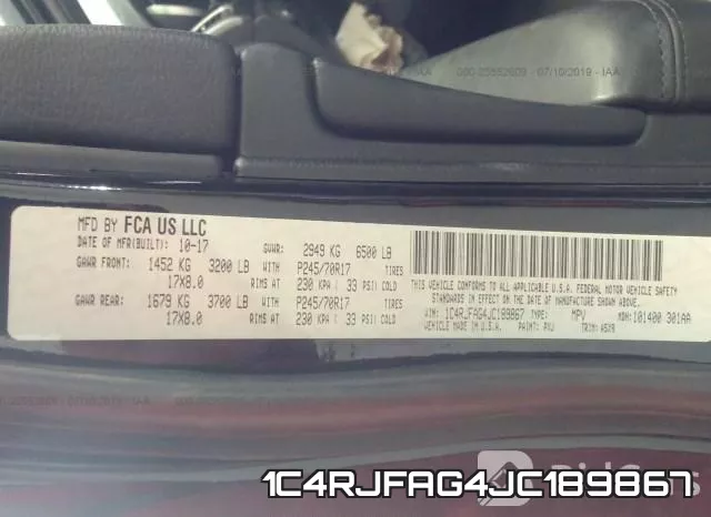 1C4RJFAG4JC189867 фото 10