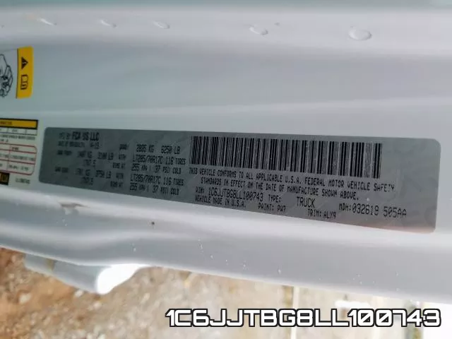 1C6JJTBG8LL100743 фото 2