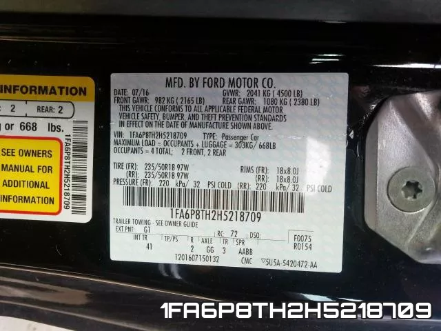 1FA6P8TH2H5218709 фото 2