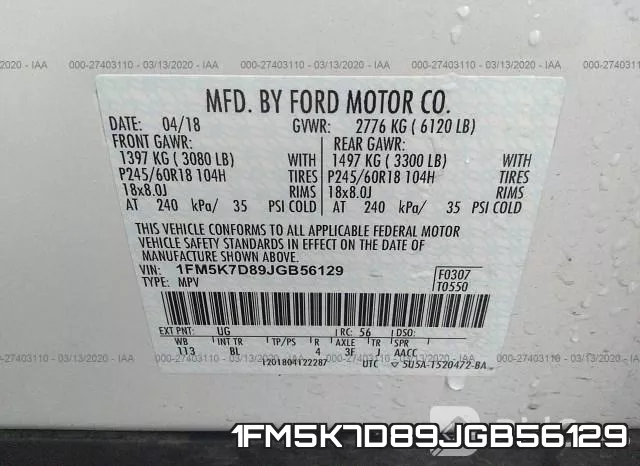 1FM5K7D89JGB56129 фото 10