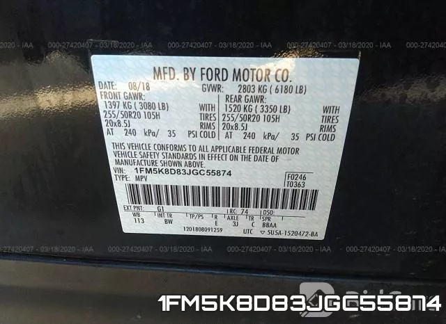 1FM5K8D83JGC55874 фото 9