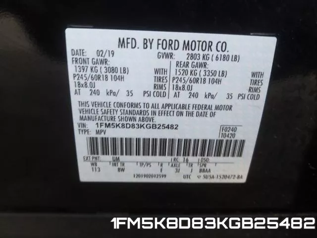 1FM5K8D83KGB25482 фото 2
