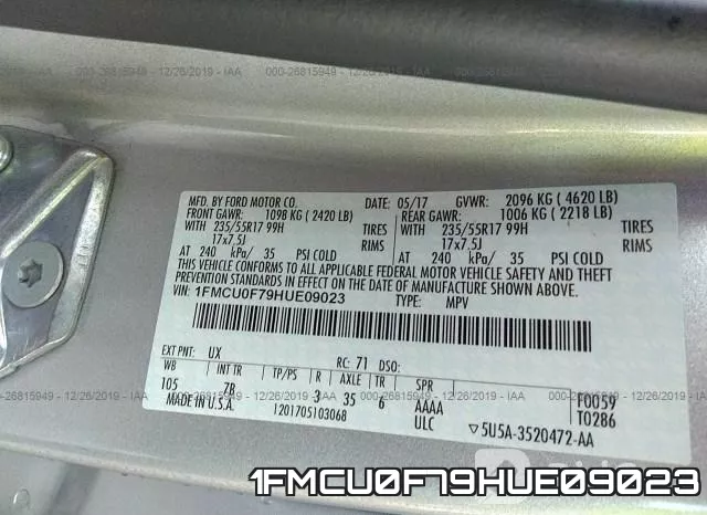 1FMCU0F79HUE09023 фото 10