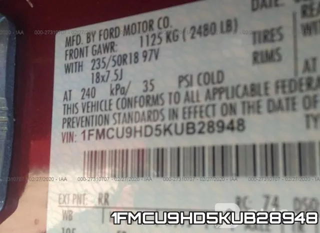 1FMCU9HD5KUB28948 фото 10