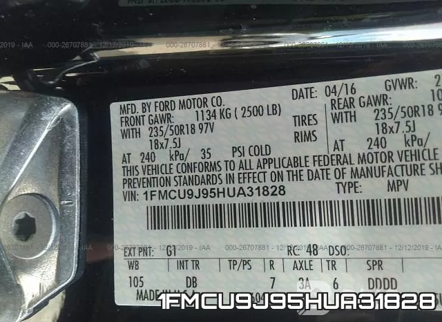 1FMCU9J95HUA31828 фото 10