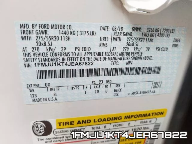 1FMJU1KT4JEA67822 фото 2