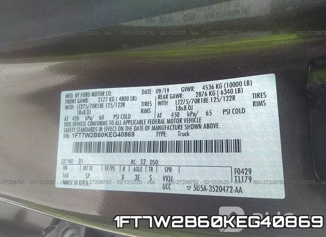 1FT7W2B60KEG40869 фото 10