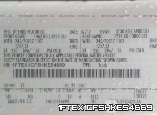 1FTEX1CF5HKE54669 фото 10