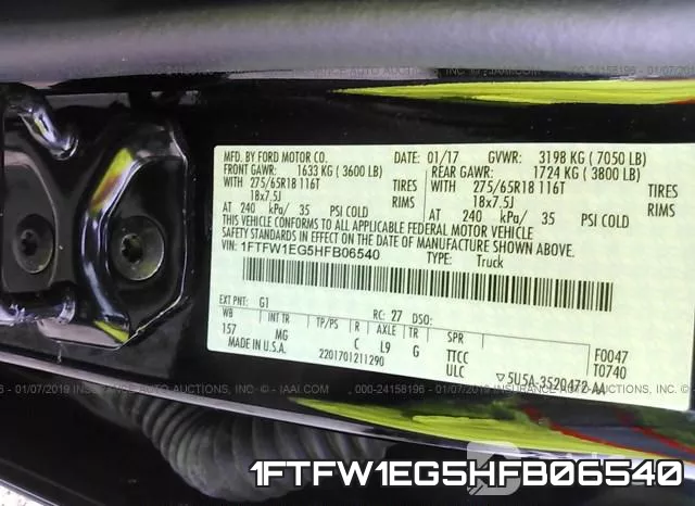 1FTFW1EG5HFB06540 фото 10