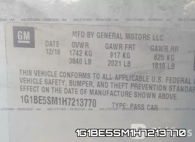1G1BE5SM1H7213770 фото 10