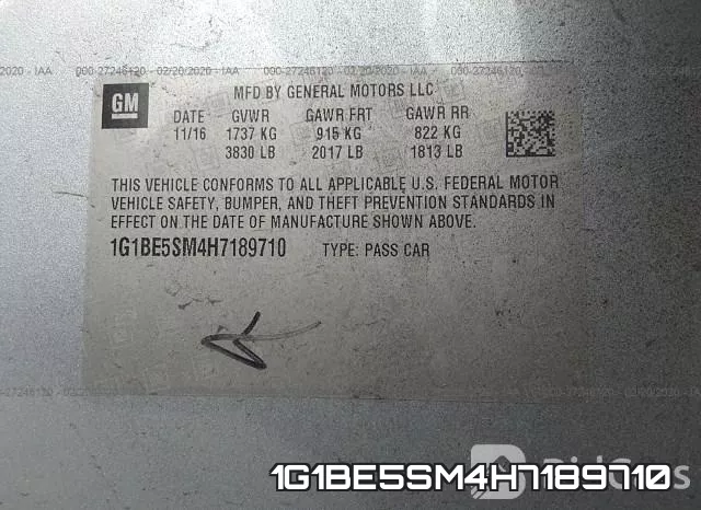 1G1BE5SM4H7189710 фото 10
