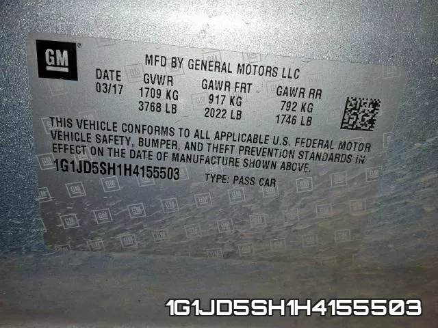 1G1JD5SH1H4155503 фото 2