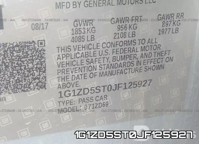 1G1ZD5ST0JF125927 фото 10