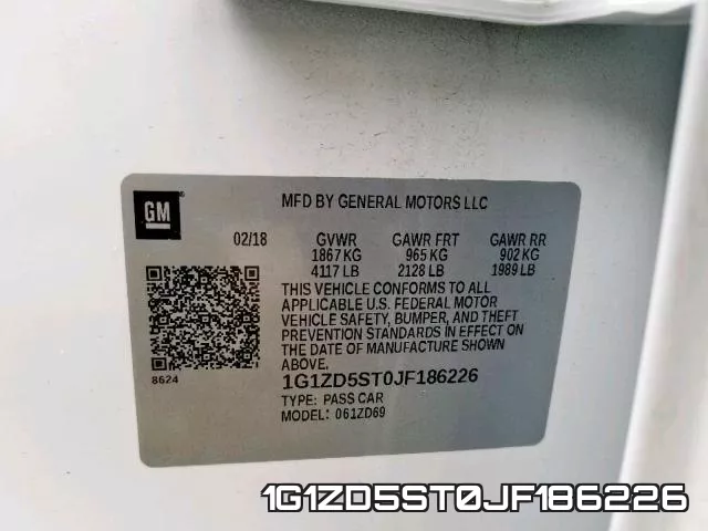 1G1ZD5ST0JF186226 фото 2