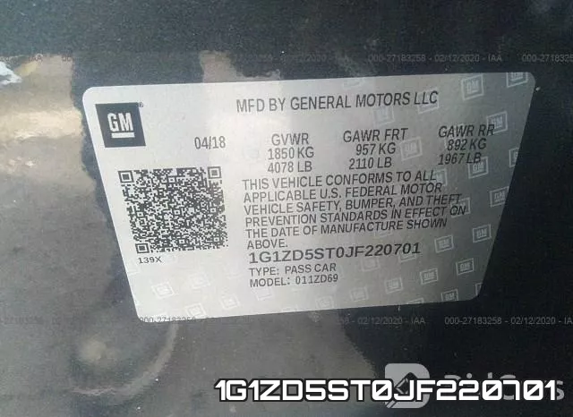 1G1ZD5ST0JF220701 фото 10