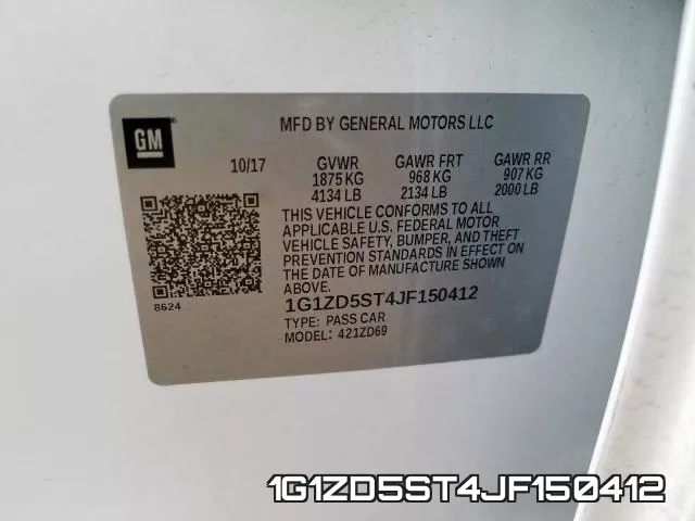 1G1ZD5ST4JF150412 фото 2