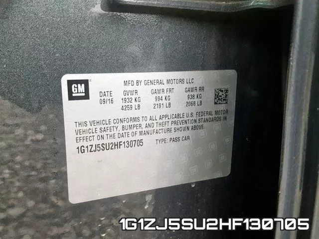 1G1ZJ5SU2HF130705 фото 2