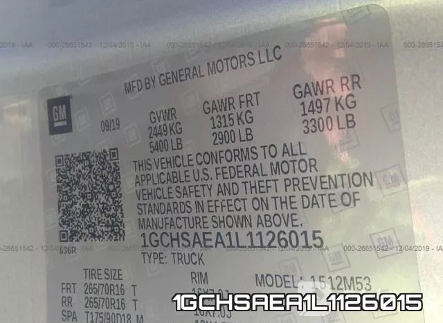 1GCHSAEA1L1126015 фото 10