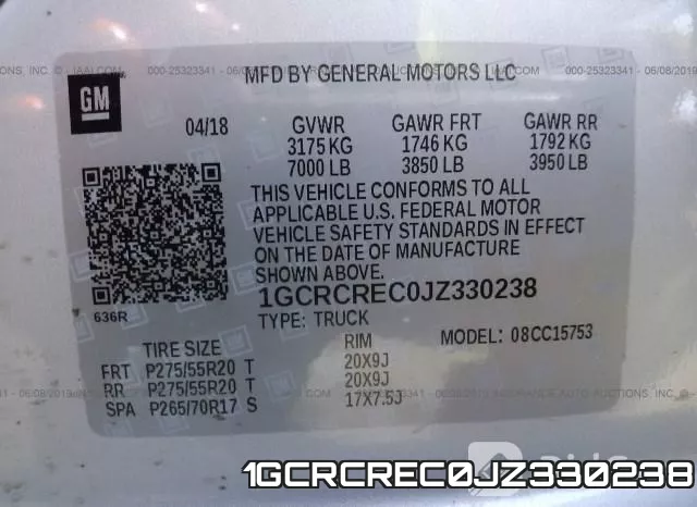 1GCRCREC0JZ330238 фото 10
