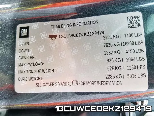 1GCUWCED2KZ129479 фото 2