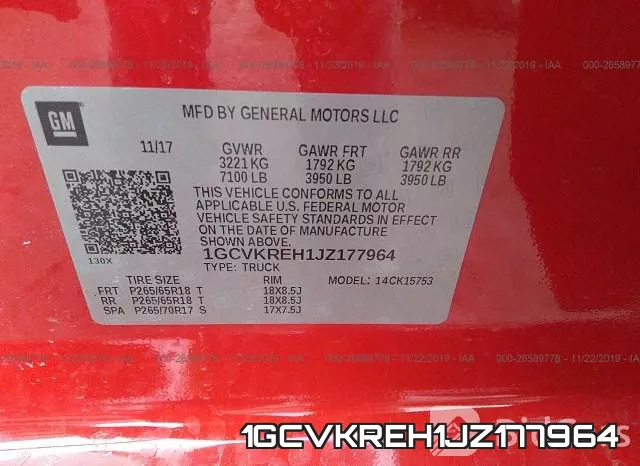 1GCVKREH1JZ177964 фото 10