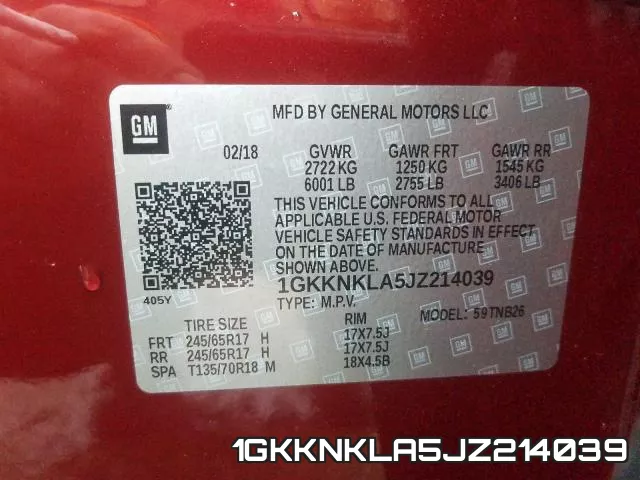 1GKKNKLA5JZ214039 фото 2
