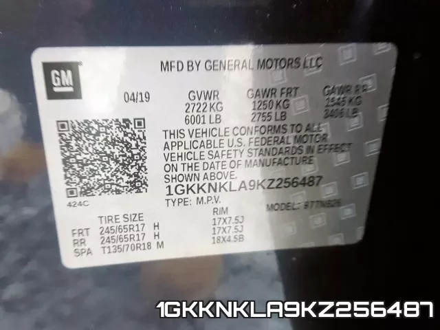 1GKKNKLA9KZ256487 фото 2