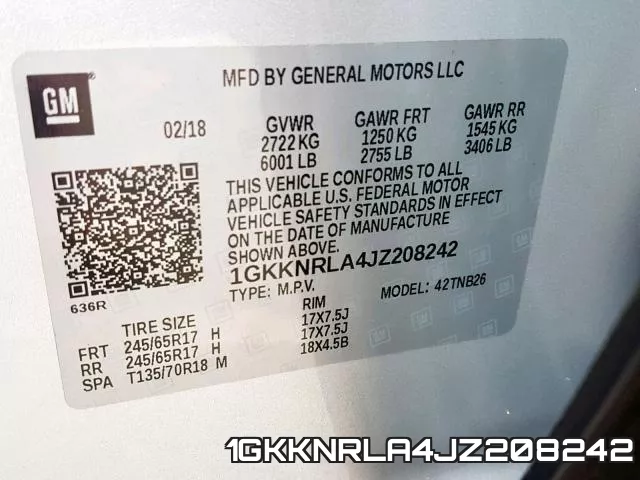 1GKKNRLA4JZ208242 фото 2