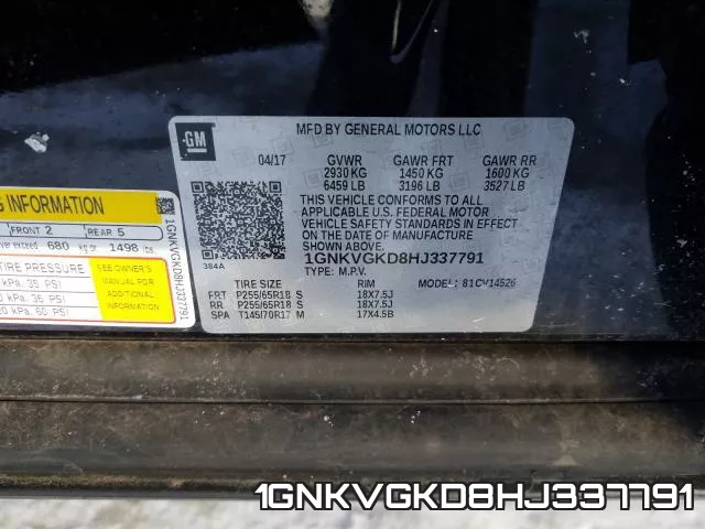 1GNKVGKD8HJ337791 фото 2